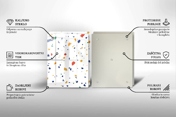 Steklena podloga za rezanje Pisana kamnina