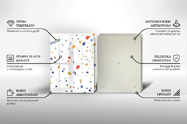 Steklena podloga za rezanje Pisana kamnina