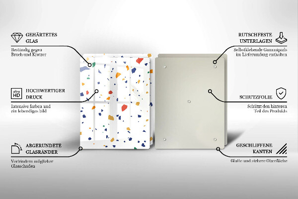 Steklena podloga za rezanje Pisana kamnina