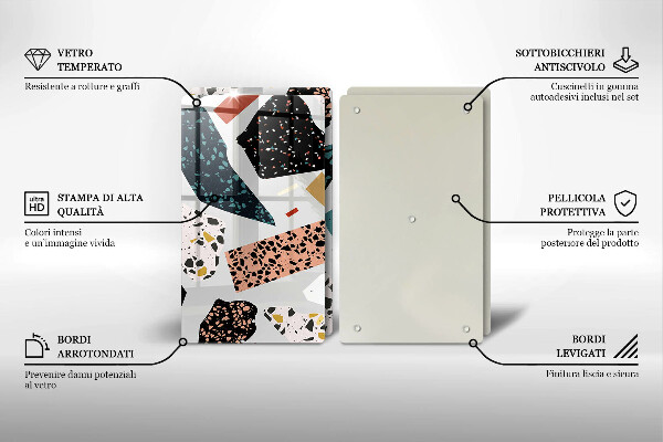 Steklena podloga za rezanje Kamenina