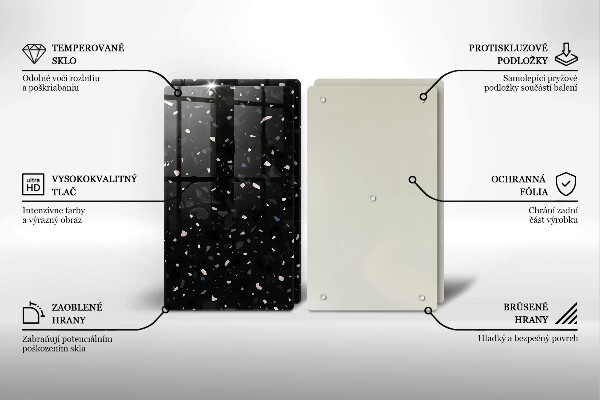 Steklena podloga za rezanje Temna kamenina