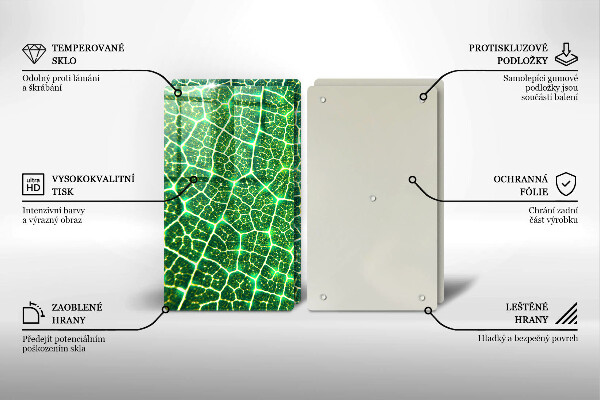 Steklena podloga za rezanje Struktura listov