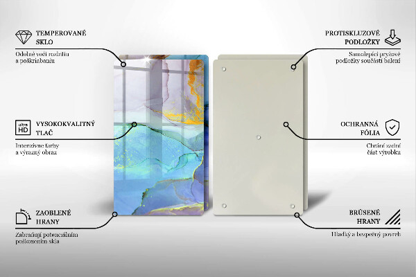 Steklena podloga za rezanje Razpokan zlati kamen