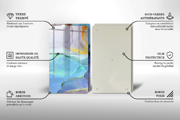 Steklena podloga za rezanje Razpokan zlati kamen