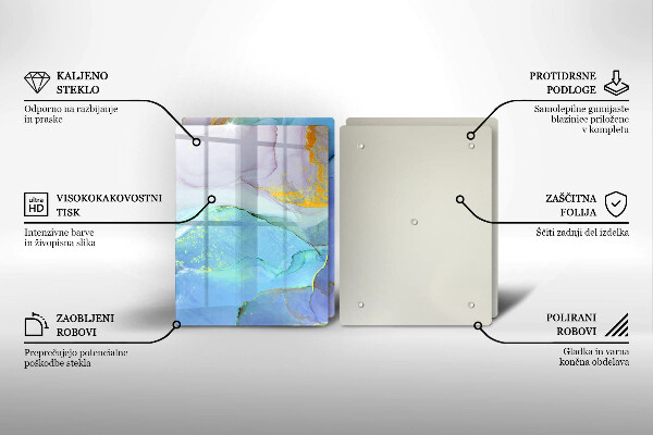 Steklena podloga za rezanje Razpokan zlati kamen