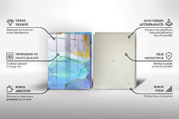 Steklena podloga za rezanje Razpokan zlati kamen