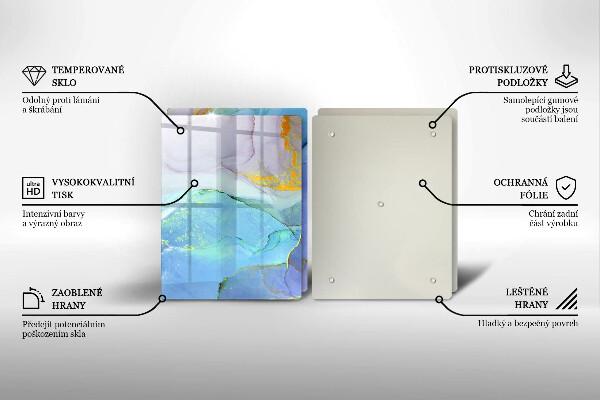 Steklena podloga za rezanje Razpokan zlati kamen