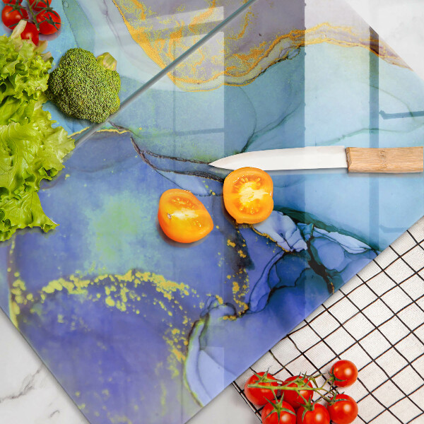 Steklena podloga za rezanje Razpokan zlati kamen