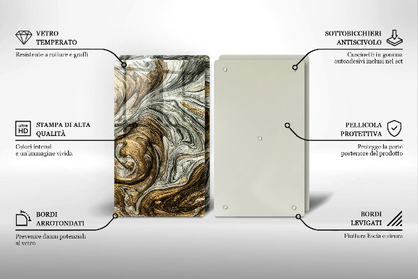 Steklena podloga za rezanje Bogata abstrakcija