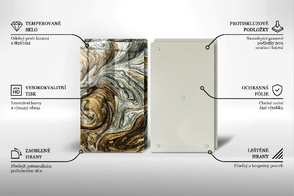 Steklena podloga za rezanje Bogata abstrakcija