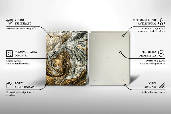 Steklena podloga za rezanje Bogata abstrakcija