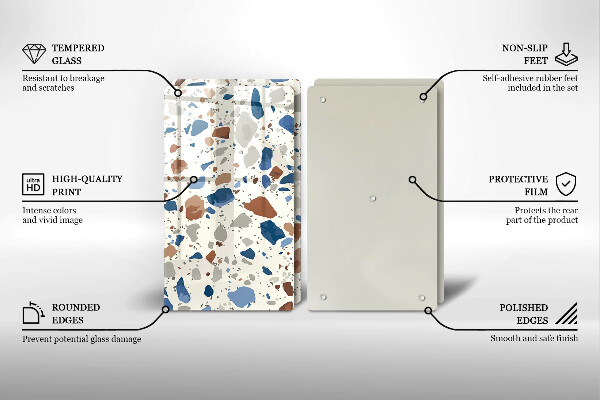 Steklena podloga za rezanje Dekorativna kamenina