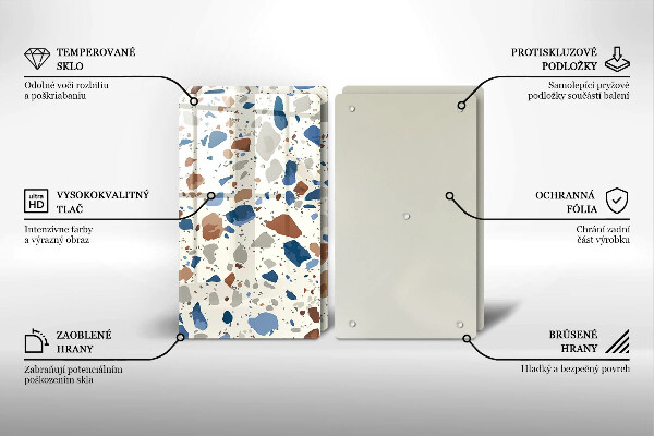 Steklena podloga za rezanje Dekorativna kamenina