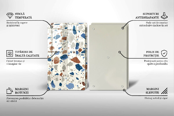 Steklena podloga za rezanje Dekorativna kamenina