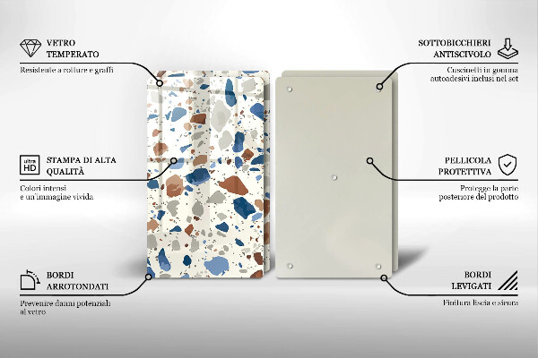 Steklena podloga za rezanje Dekorativna kamenina