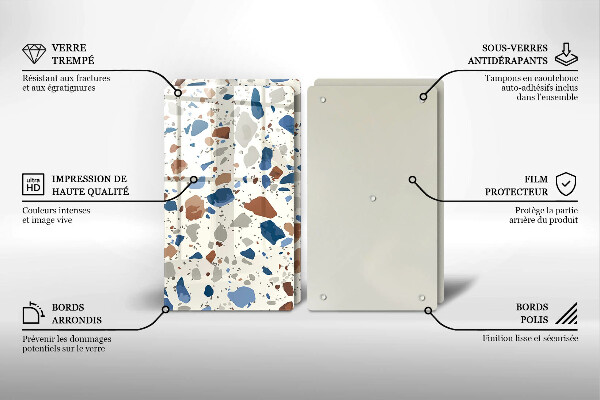 Steklena podloga za rezanje Dekorativna kamenina