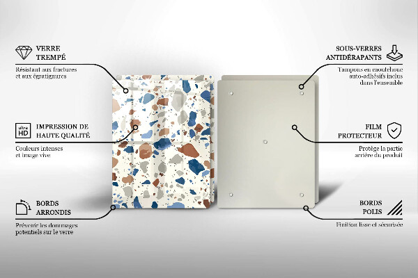 Steklena podloga za rezanje Dekorativna kamenina