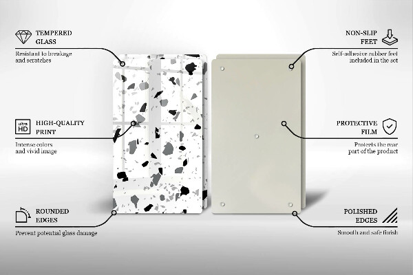 Steklena podloga za rezanje Dekorativna kamenina