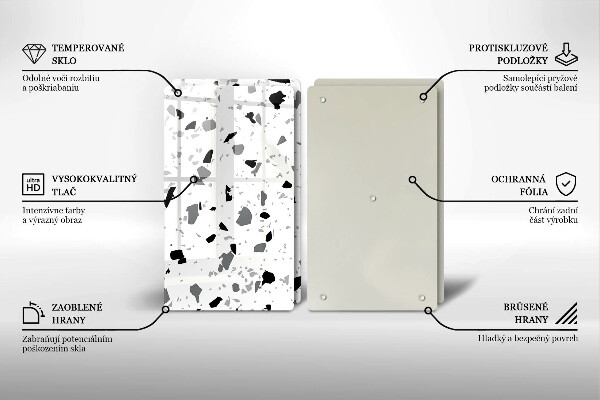 Steklena podloga za rezanje Dekorativna kamenina