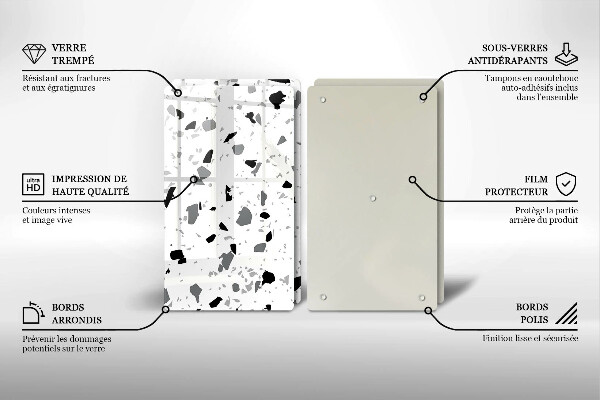 Steklena podloga za rezanje Dekorativna kamenina