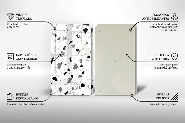 Steklena podloga za rezanje Dekorativna kamenina