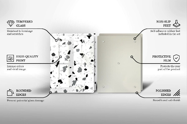 Steklena podloga za rezanje Dekorativna kamenina