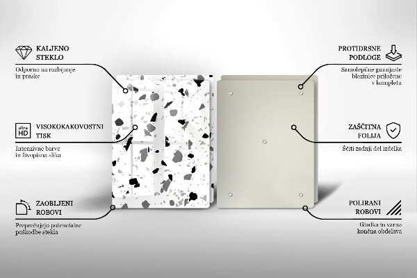 Steklena podloga za rezanje Dekorativna kamenina