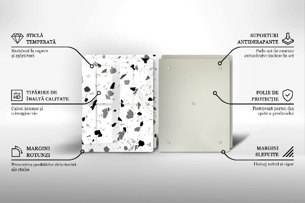 Steklena podloga za rezanje Dekorativna kamenina
