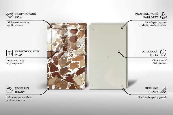 Steklena podloga za rezanje Kamnite dekorativne madeže