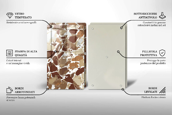 Steklena podloga za rezanje Kamnite dekorativne madeže