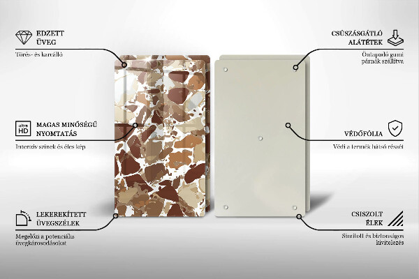 Steklena podloga za rezanje Kamnite dekorativne madeže