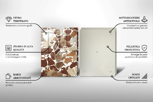 Steklena podloga za rezanje Kamnite dekorativne madeže