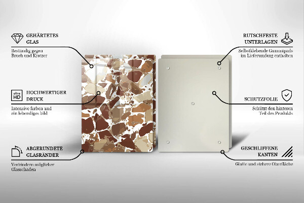 Steklena podloga za rezanje Kamnite dekorativne madeže