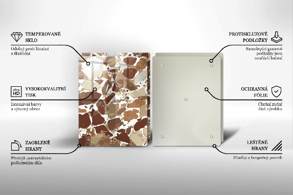 Steklena podloga za rezanje Kamnite dekorativne madeže