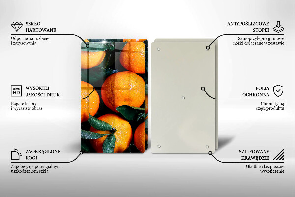 Steklena podloga za rezanje Oranžno sadje