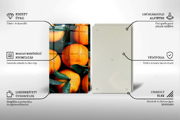 Steklena podloga za rezanje Oranžno sadje