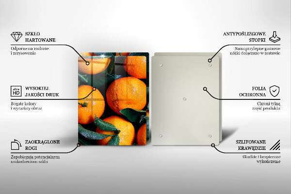 Steklena podloga za rezanje Oranžno sadje