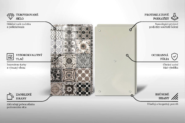 Steklena podloga za rezanje Dekorativne ploščice