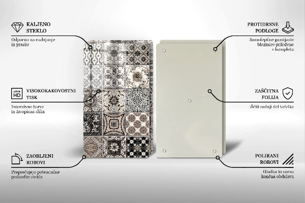 Steklena podloga za rezanje Dekorativne ploščice