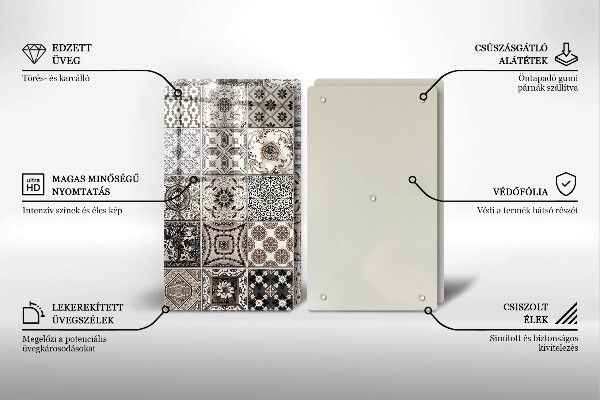 Steklena podloga za rezanje Dekorativne ploščice