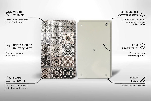 Steklena podloga za rezanje Dekorativne ploščice