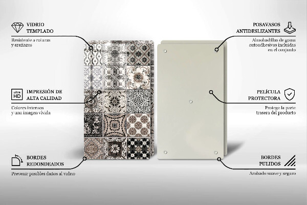 Steklena podloga za rezanje Dekorativne ploščice