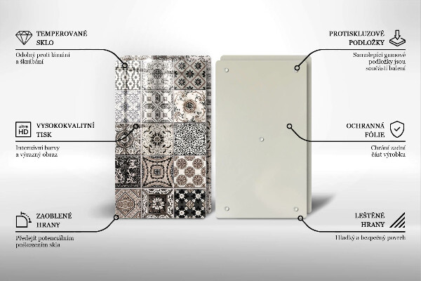 Steklena podloga za rezanje Dekorativne ploščice