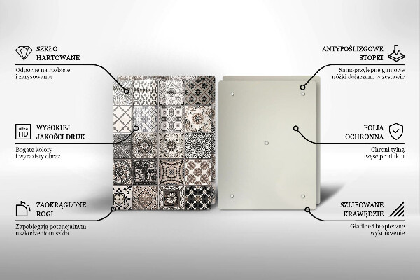 Steklena podloga za rezanje Dekorativne ploščice