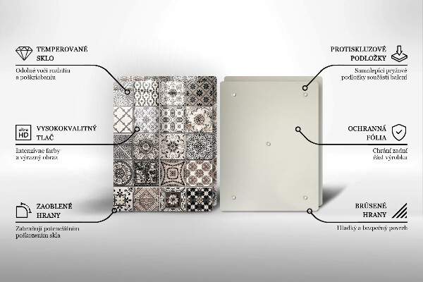 Steklena podloga za rezanje Dekorativne ploščice