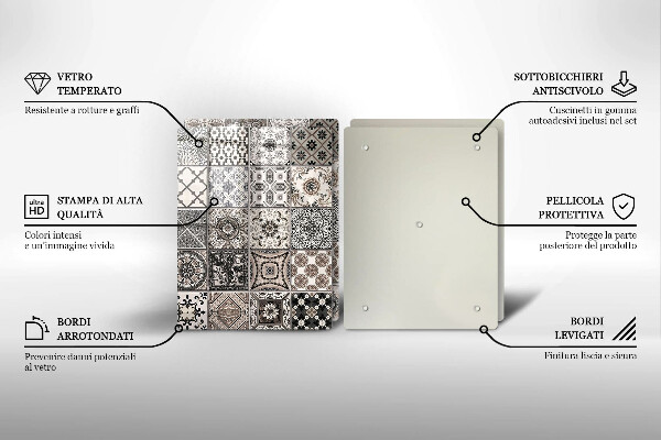 Steklena podloga za rezanje Dekorativne ploščice