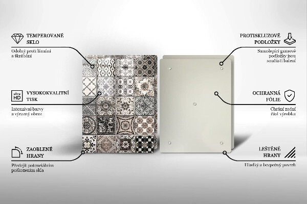 Steklena podloga za rezanje Dekorativne ploščice