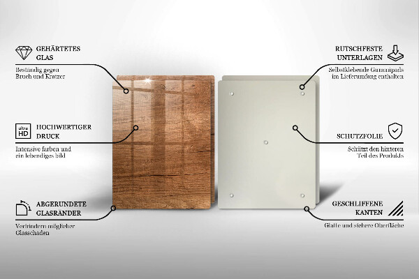 Steklena podloga za rezanje Tekstura lesa