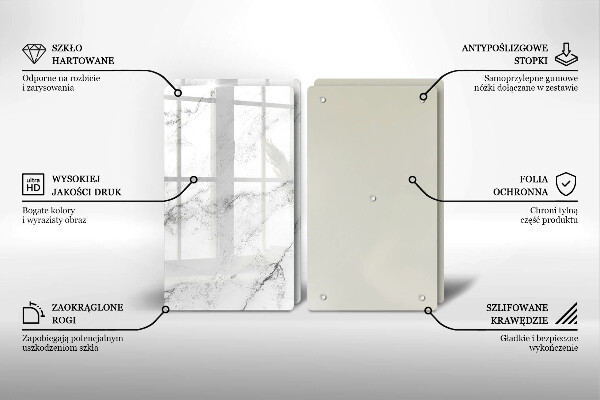 Steklena podloga za rezanje Elegantna tekstura marmorja