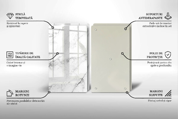 Steklena podloga za rezanje Elegantna tekstura marmorja